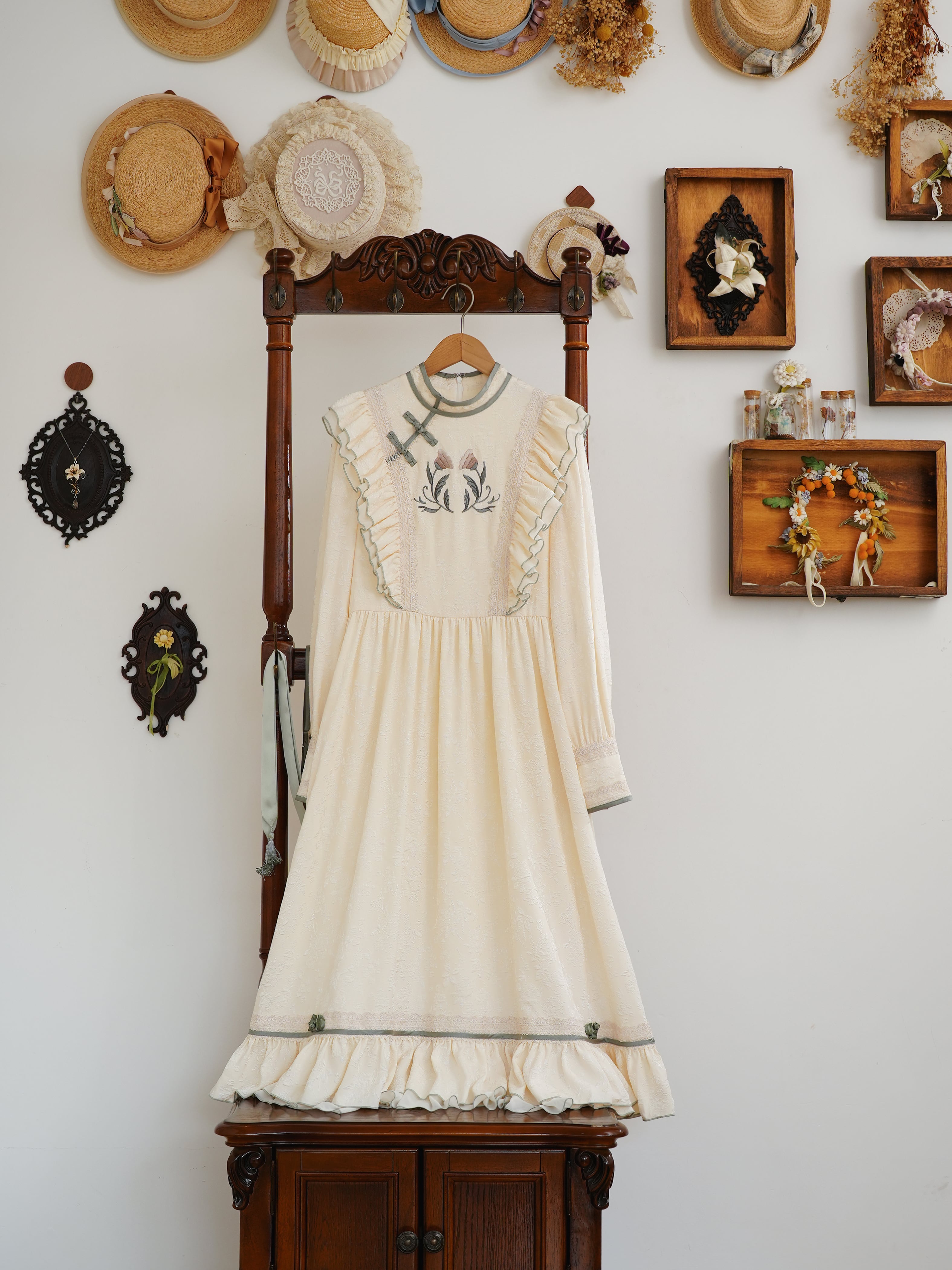 HOUSE OF LOTUS モザイクエンブロイダリーワンピース 織花の園 エンブロイダリーワンピース | HoshibakoWorks