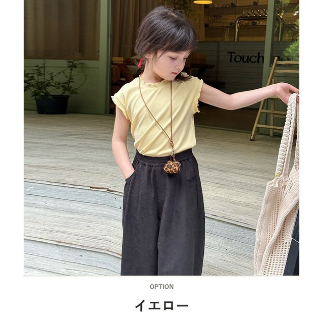 【KID】襟袖フリルメロウノースリーブTシャツ - 6