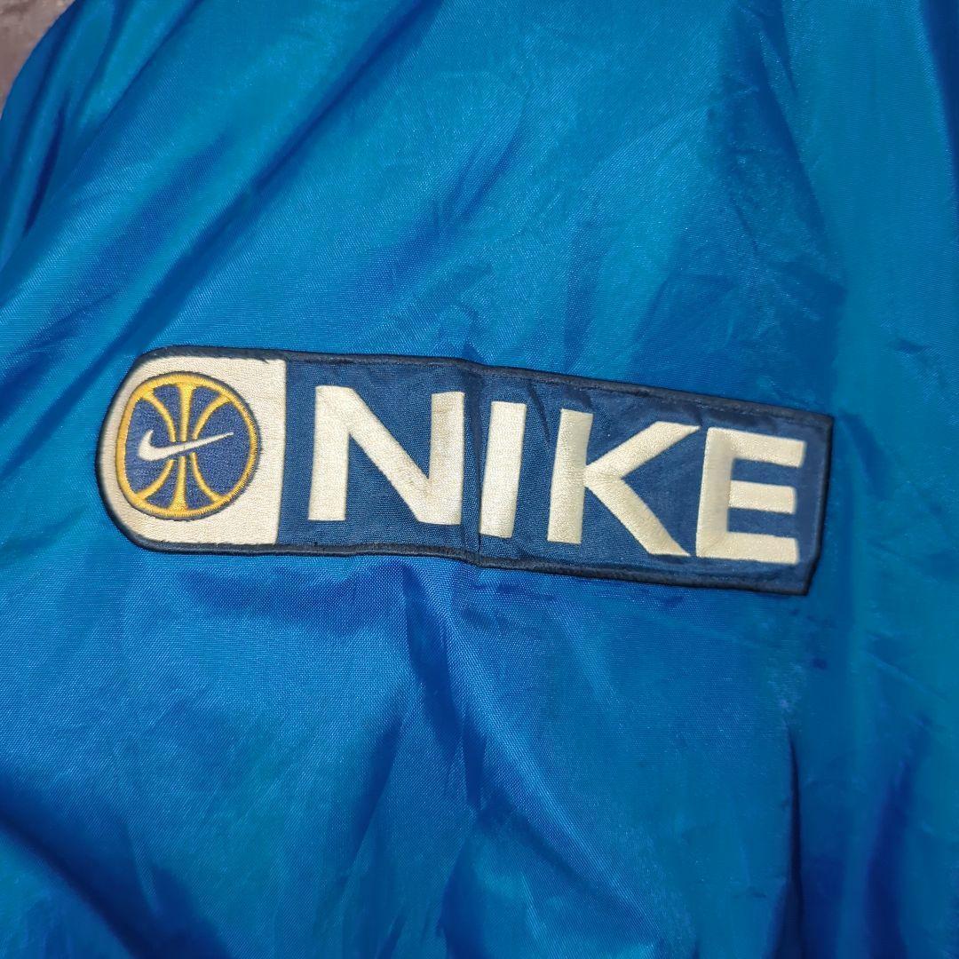 激レア/NIKE 中綿ナイロンジャケット90s バックロゴ刺繍 L 白タグ 