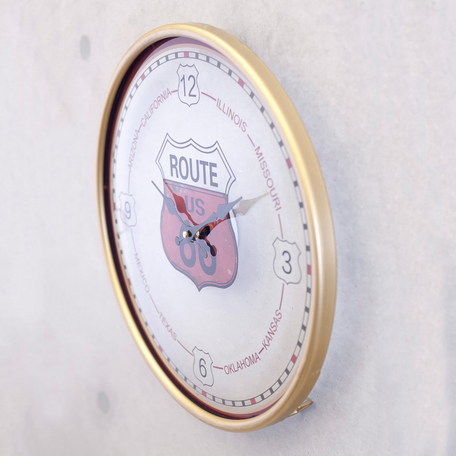 壁掛時計】アンティーク ガラス クロック［Route 66 US］ | LB lotusblume
