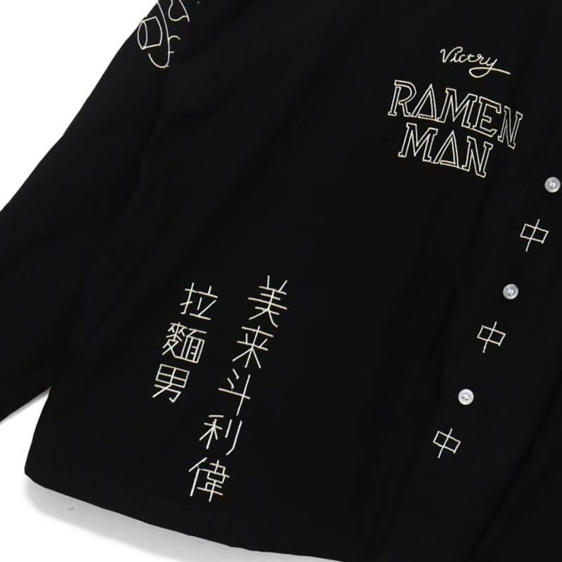 ラーメンマン×NONBEE! COLLAB EMBROIDERED SHIRTS black | NONBEE WEB SHOP ラーメンマン×NONBEE! COLLAB EMBROIDERED SHIRTS black | NONBEE WEB SHOP