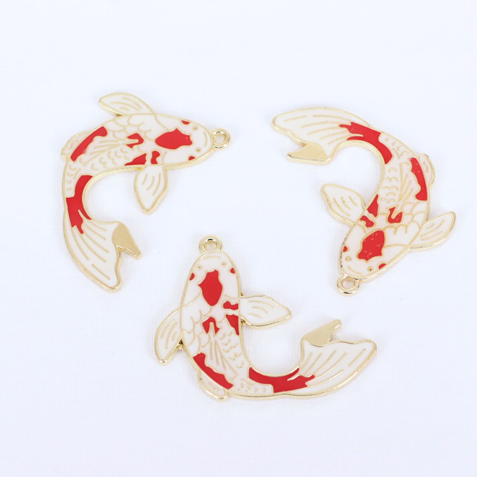 鯉 パーツ 錦鯉 金属 02000079 ハンドメイド 装飾 飾り | リボンと