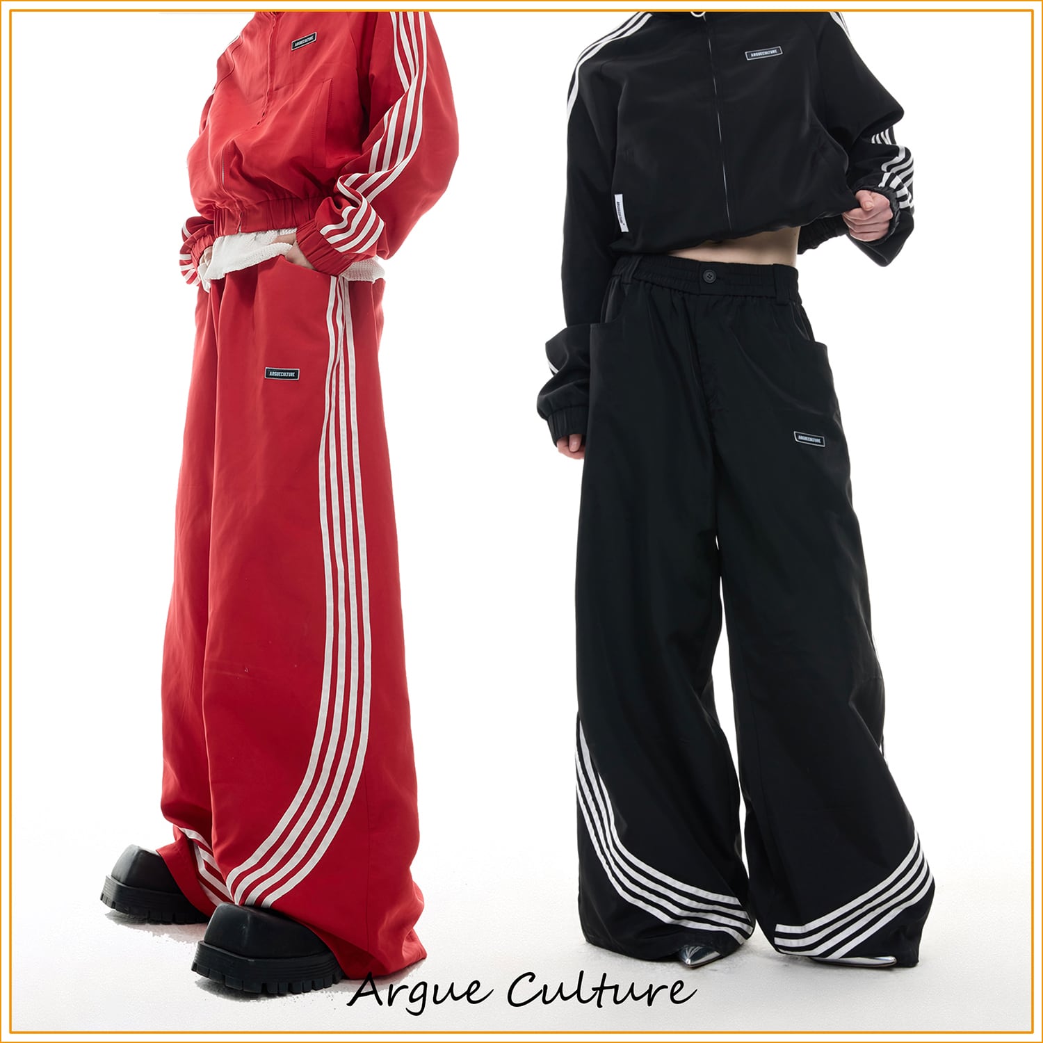 【Argue Culture】ライントラックパンツ ArguE CulturE サイドライン トラックパンツ ジャージ ロング
