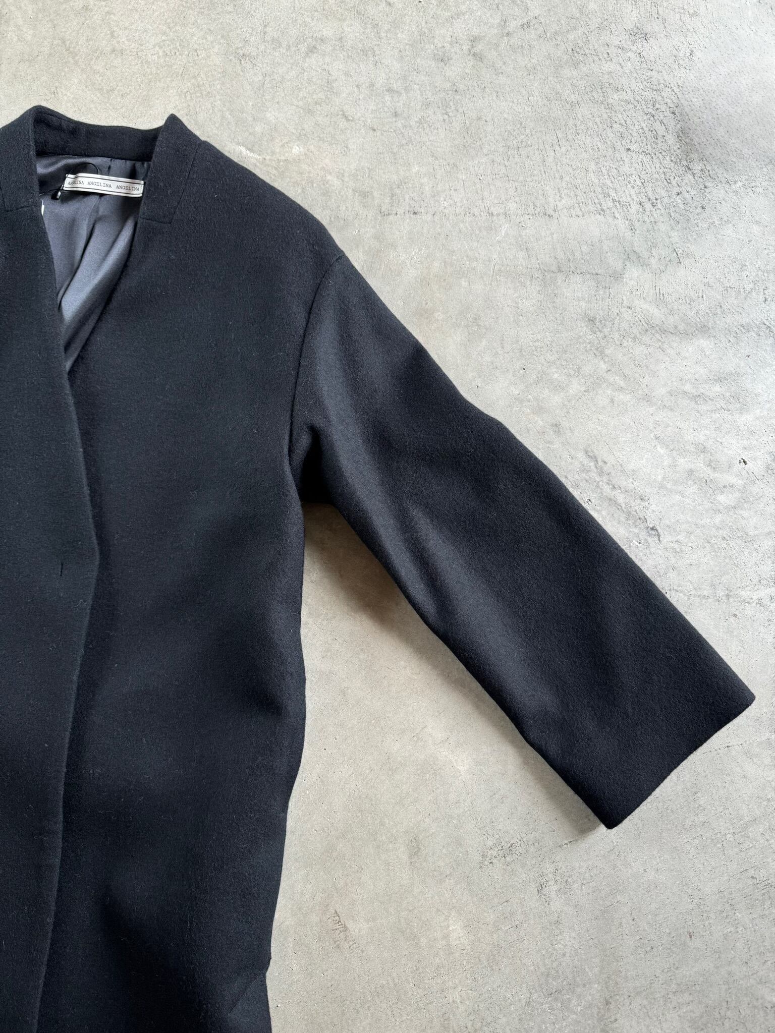 ANGELINA アンジェリーナ【ノーカラーロングコート】 | LARGE