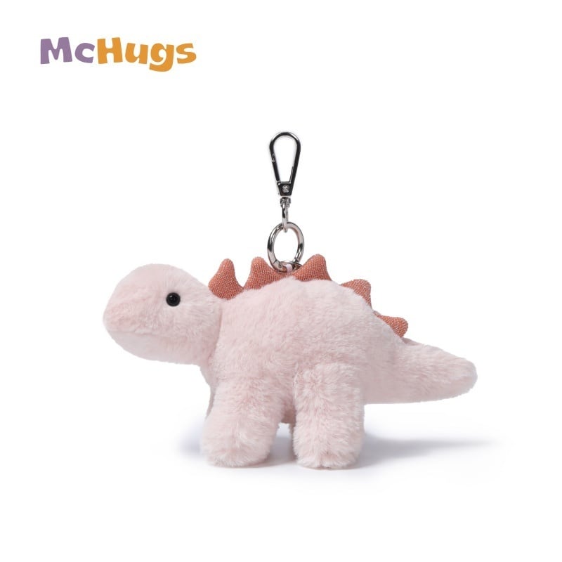 Fluffy Pink Stegosaurus Bag Charm_MC600329