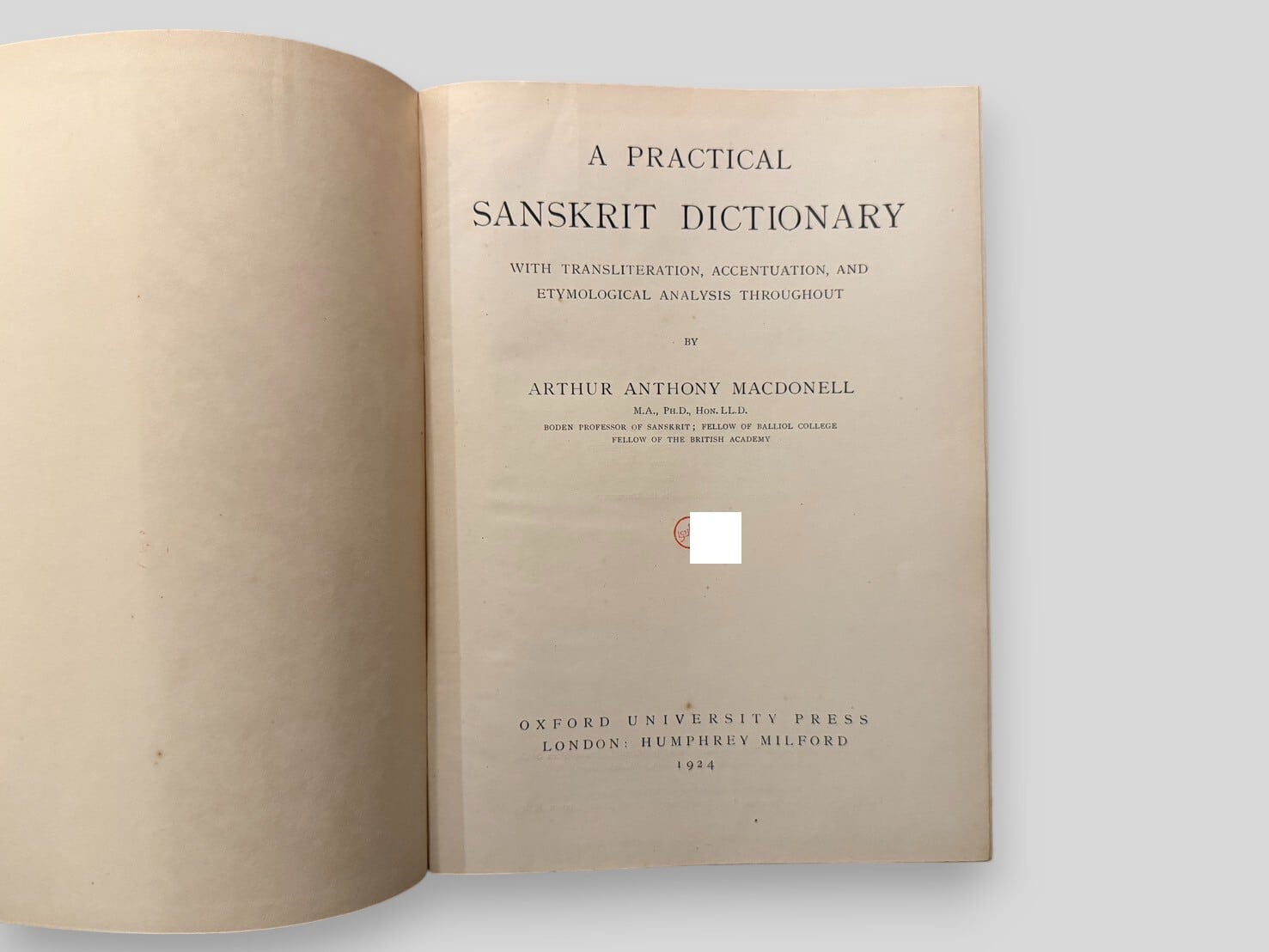 SG183】A Practical Sanskrit Dictionary(1924) /Arthur Anthony