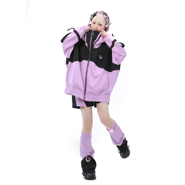 【国内発送商品】 天使界隈ジャージ フルセット 4点 オールインワン 地雷系 ジャケット ハーフパンツ レッグカバー ヘッドドレス 病み可愛い 地雷系コーデ 天使界隈