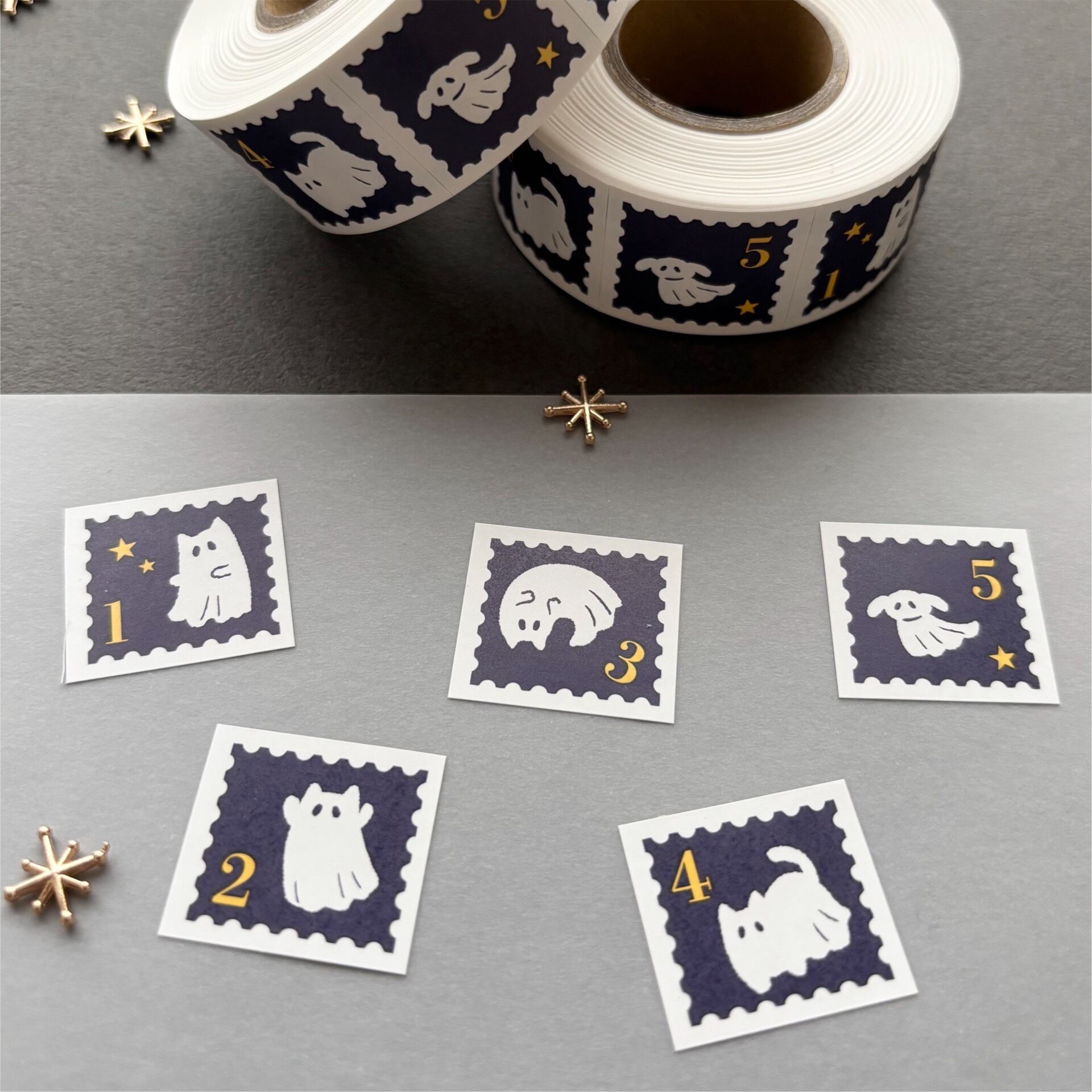 ケースなし】GHOST CATS ラベラー風シール | nemunoki paper item