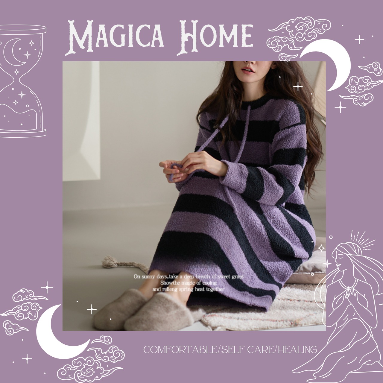 バイオレット・スナグル  リラックスボーダーワンピ　M25134