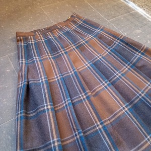 ユーロ ウール チェック スカート used [112012]