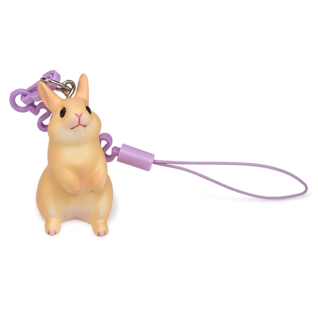 hamuco うさぎ ネザーランドドワーフ ストラップ HS-2001 オレンジ hamuco うさぎ ネザーランドドワーフ ストラップ HS-2001 オレンジ