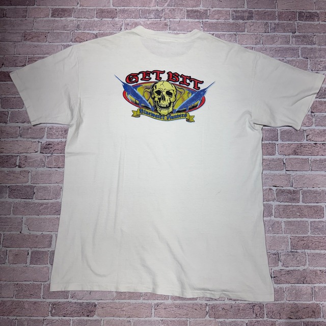 Ⓚ1990s GET BIT SKULL T-SHIRT