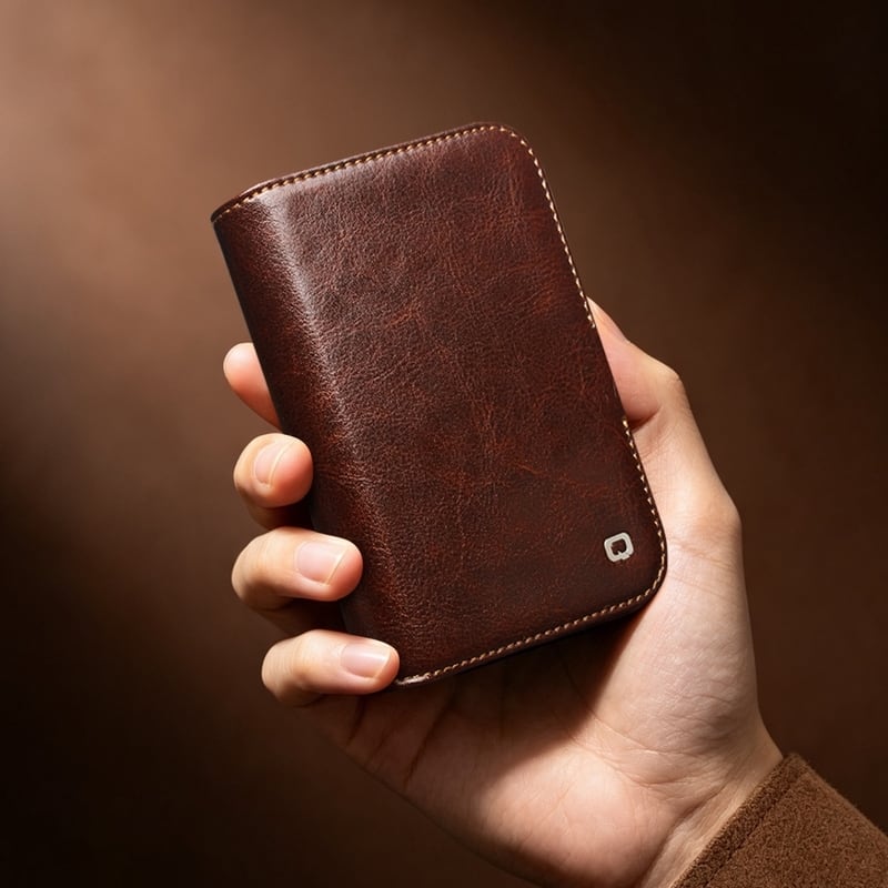 ◇iPhone Duo◇ Genuine Leather Stitching Classic Flip Case / 本革