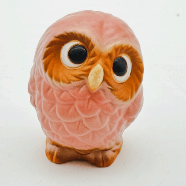 信楽焼・3.5号ふくろう(ピンク)