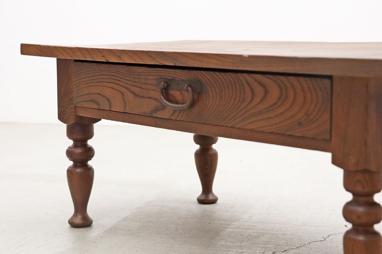 レトロ 文机 座卓 引き出し 抽斗 2杯 書斎 学習机 無垢材 ヴィンテージ レトロ 文机 座卓 引き出し 抽斗 2杯 書斎 学習机 無垢材