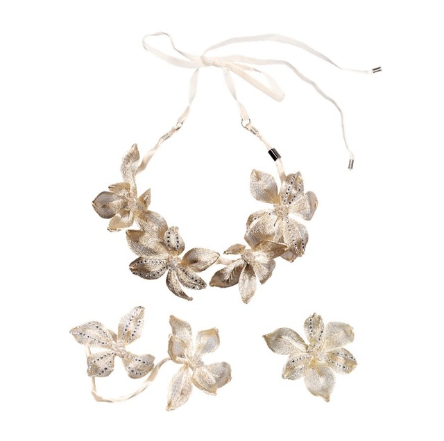 Colette Malouf フラワー ヘッドコサージュ 3Pセット