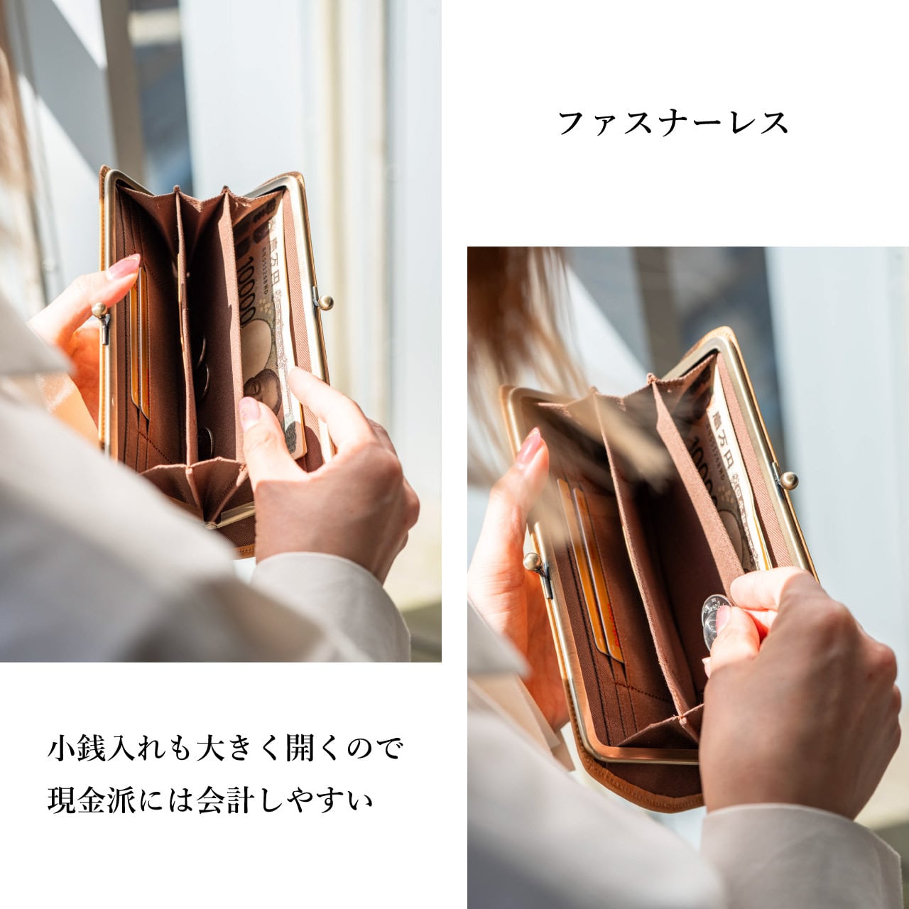 まとめ割引対象 財布 レディース 長財布 がま口 本革 革 日本製 55214 un signet（アンシグネ） 財布 レディース 長財布 日本製 革 レザー