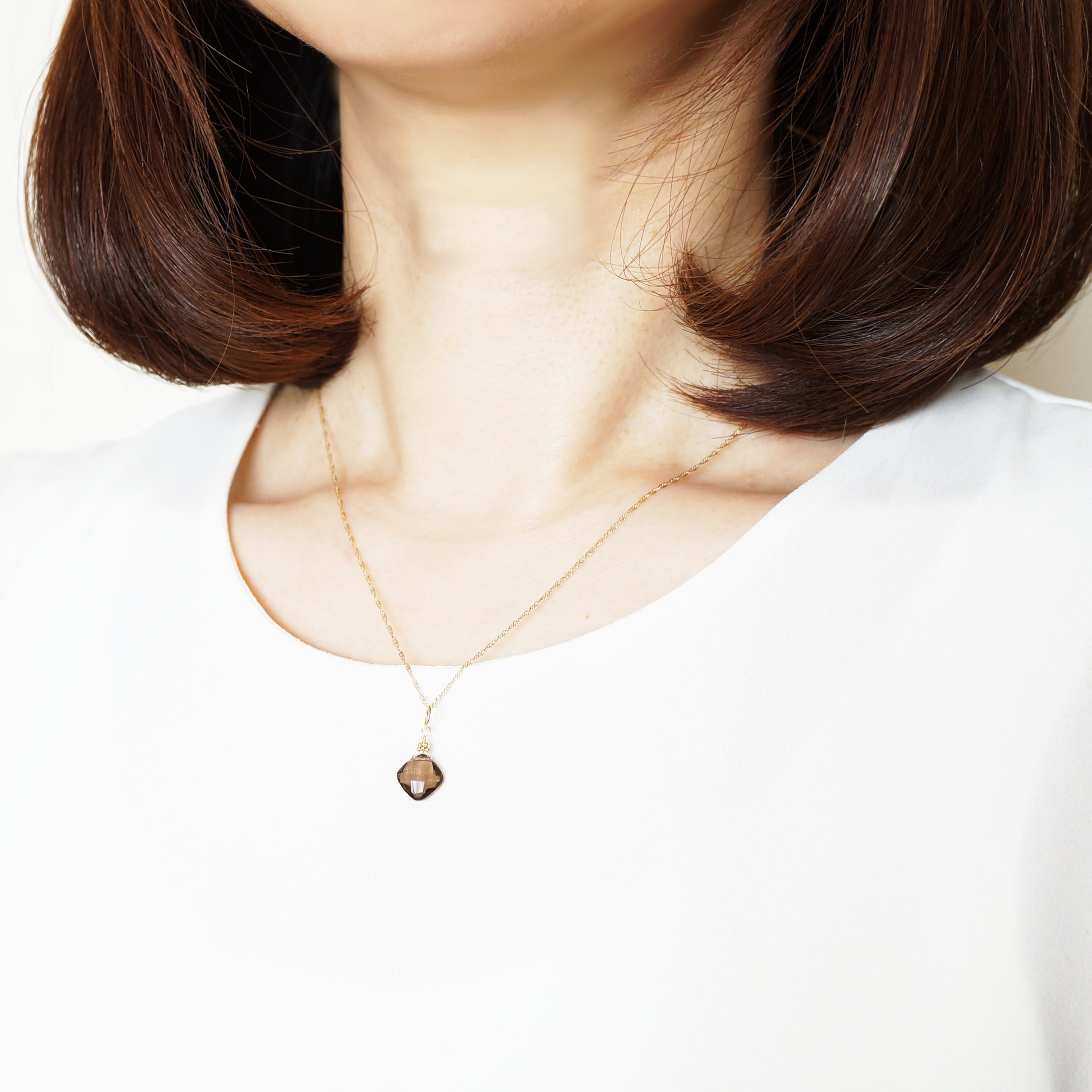 K10 Smoky quartz necklace charm / 天然石 スモーキークォーツ 水晶