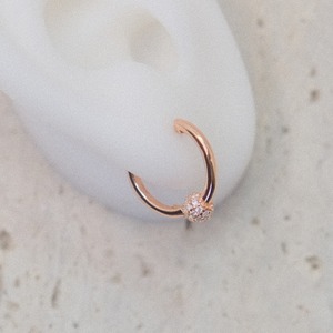 ミラーボールフープピアス 【Rose Gold】
