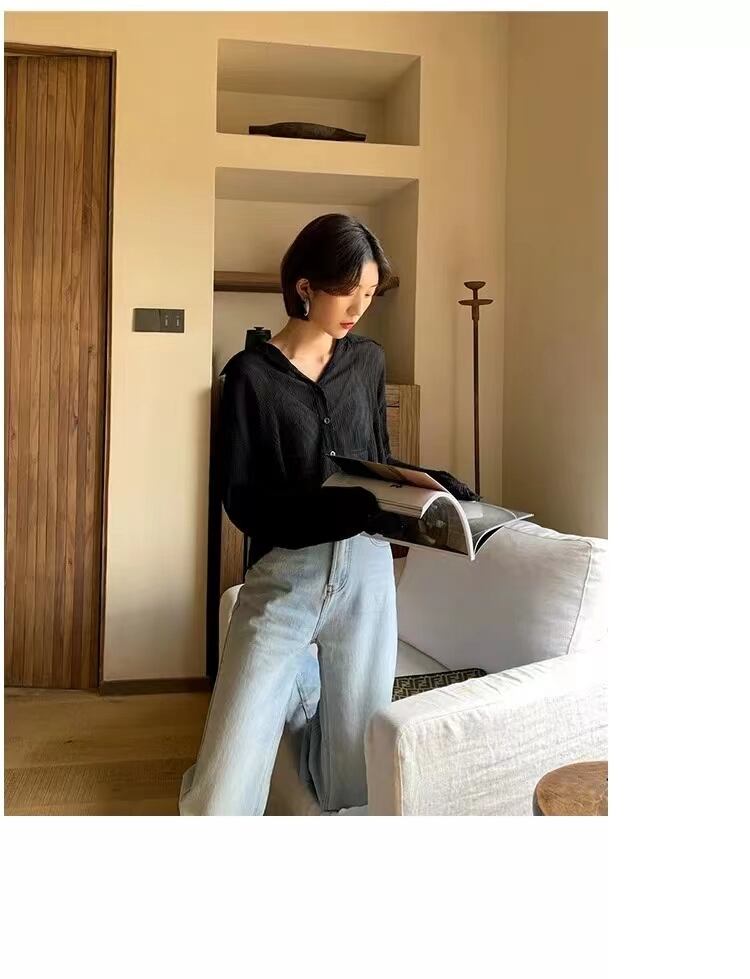 クロップドシアーブラウス　AJ33167-1020