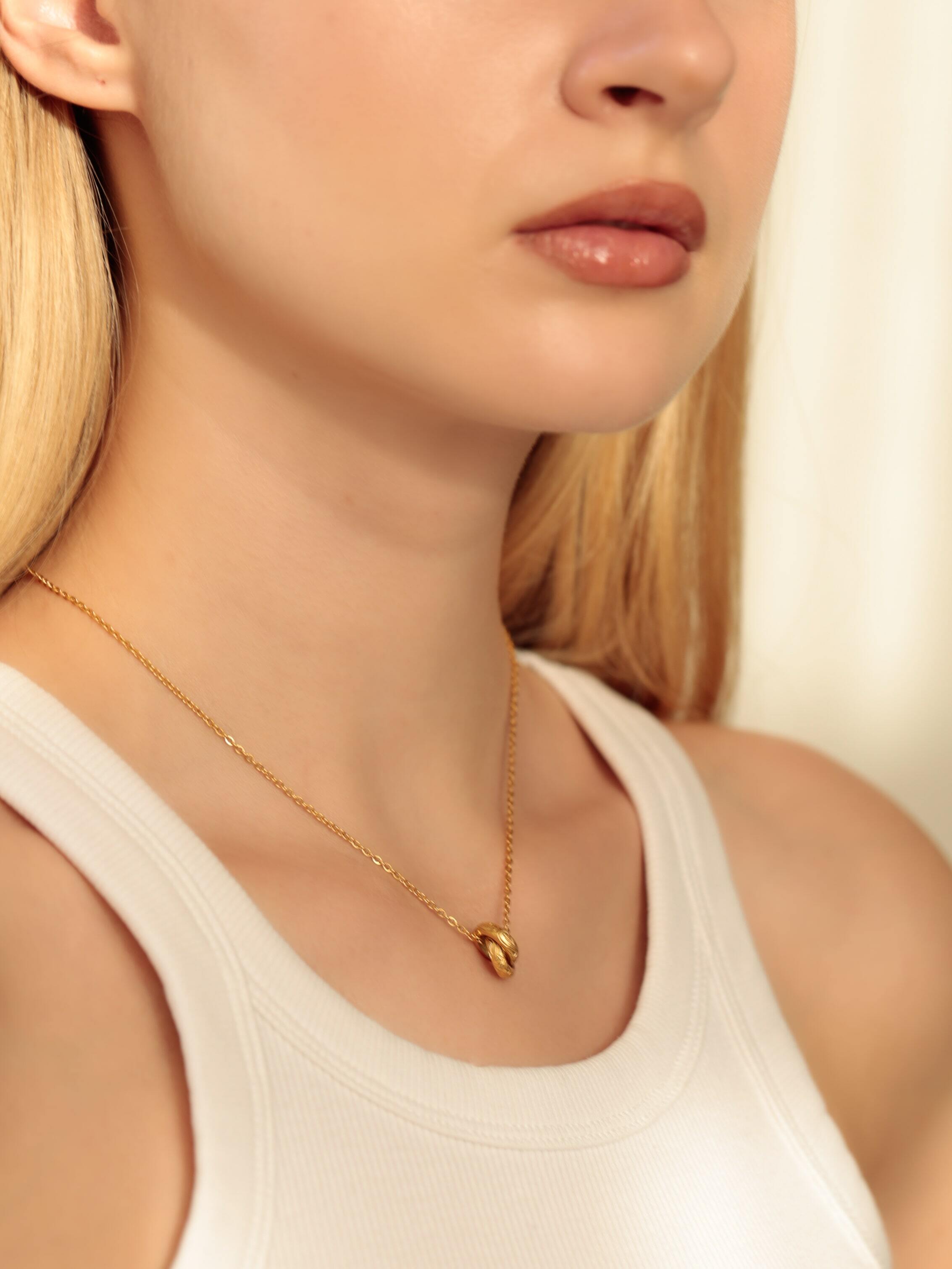 316L hawaiian double rings necklace #n54 | rani