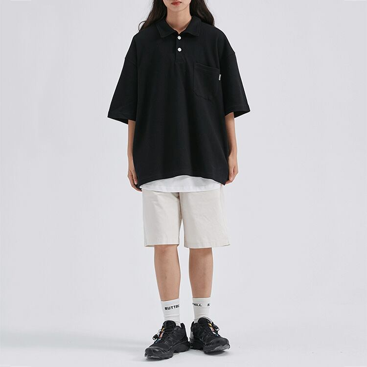 ★WAFFLE LOOSE POLO SHIRT　　　　　　01073