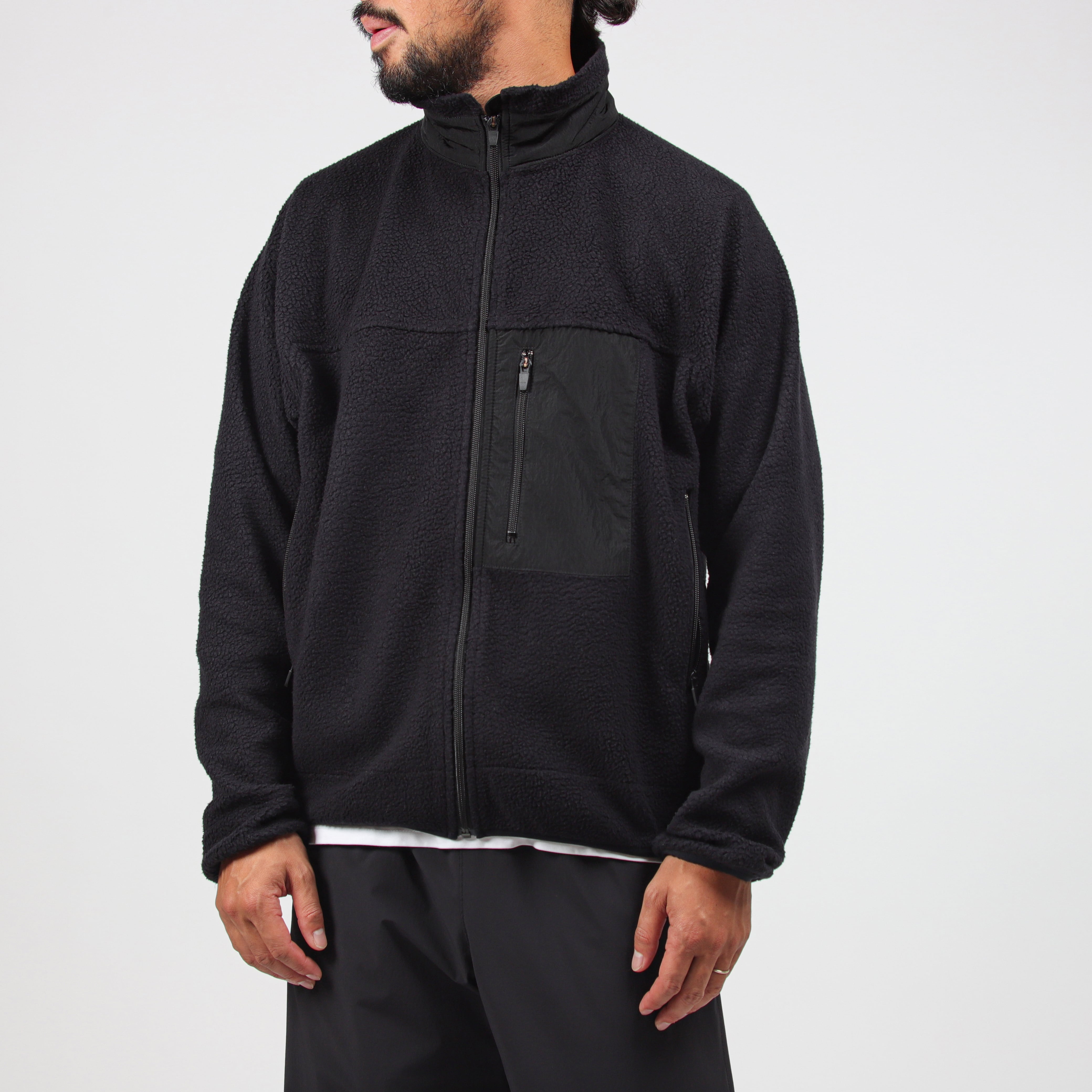 ovy Boa Fleece Nylon Combination Zip