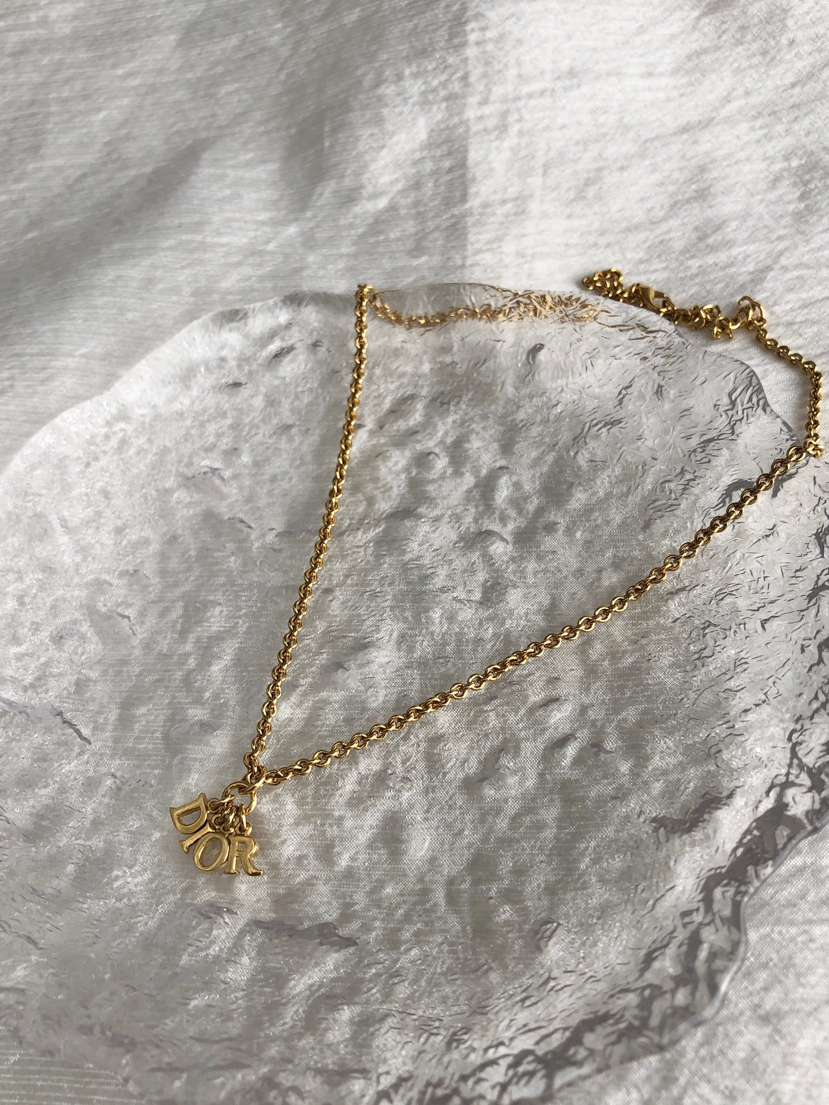 Christian Dior クリスチャン ディオール ネックレス ゴールド ロゴ vintage ヴィンテージ オールド kajf7f