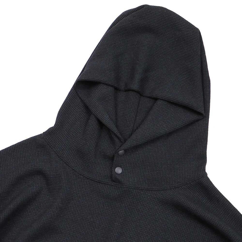 BAMBOO SHOOTS / MERINO WOO LONG SLEEVE HOODIE(Black) | 道がまっすぐ