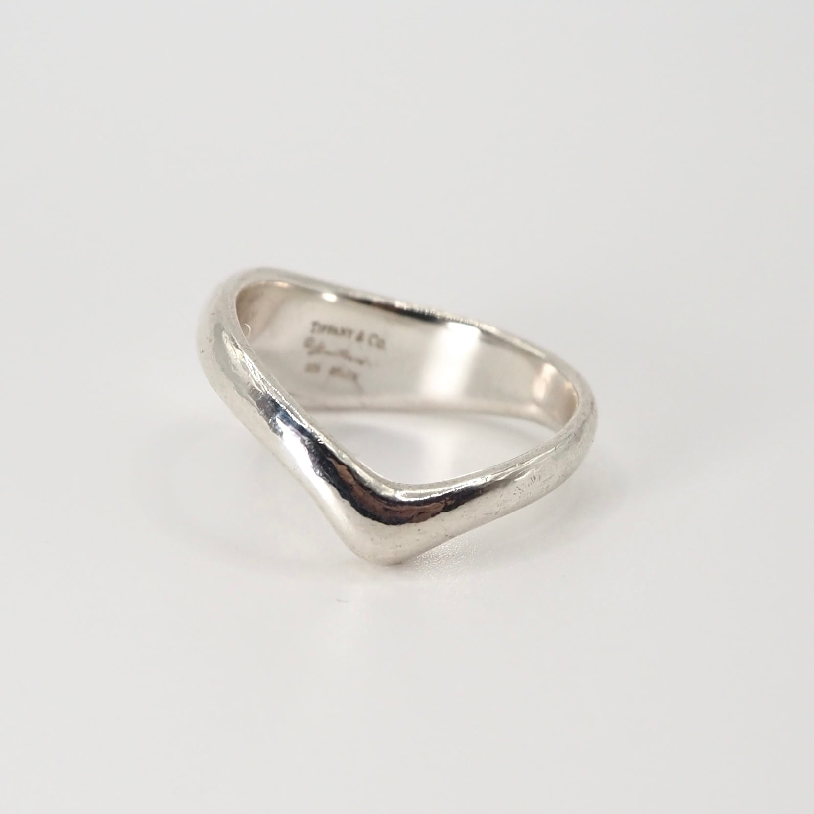 Tiffany&Co. 約13号 カーブドウェーブハートリング シルバー925