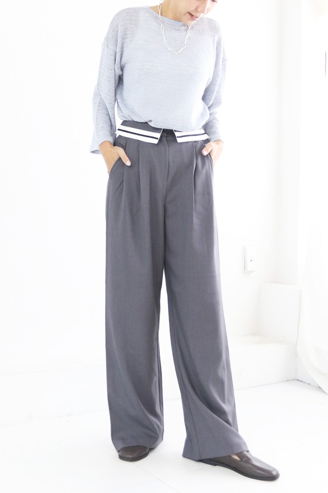 ウエスト折り返しラインスラックス (5W44005H)