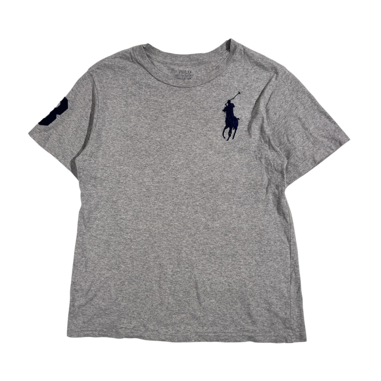 POLO RALPH LAUREN ポロラルフローレン ビッグポニー ナンバリング 半袖 Tシャツ カットソー サイズ M(10-12) 150 /グレー系 コットン キッズ レディース