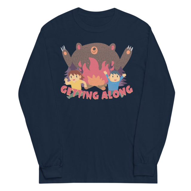 キャンプ！熊！ ベーシック長袖Tシャツ