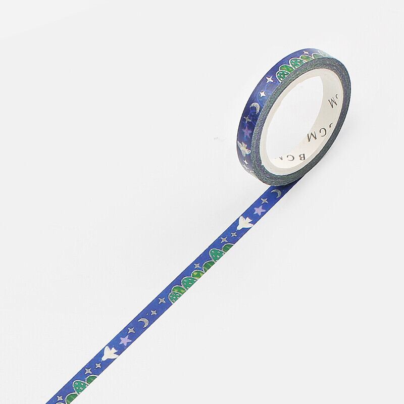 BGM 箔押し 鳥と星空 5mm 細マステ BG12