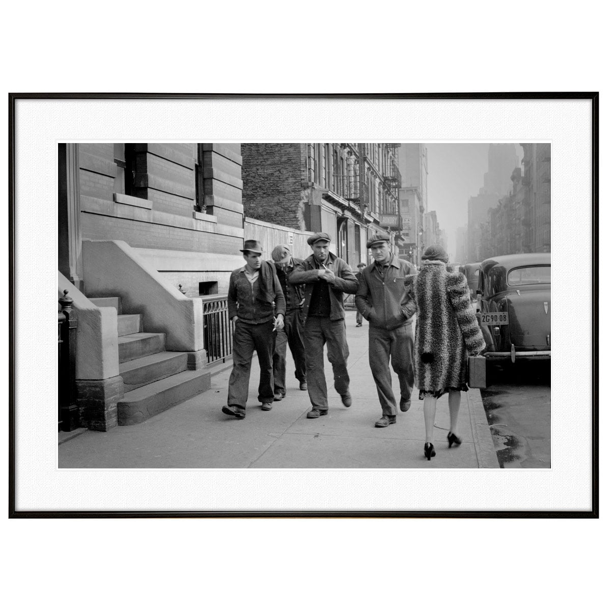 人物写真 1941年ニューヨークのストリートを歩く4人の男性と1人の女性