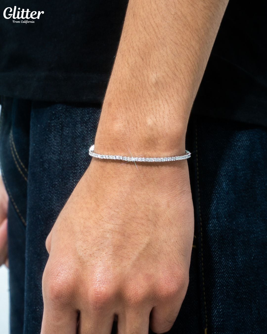 2mm Tennis Chain Bracelet 【GOLD/SILVER】 | Glitter