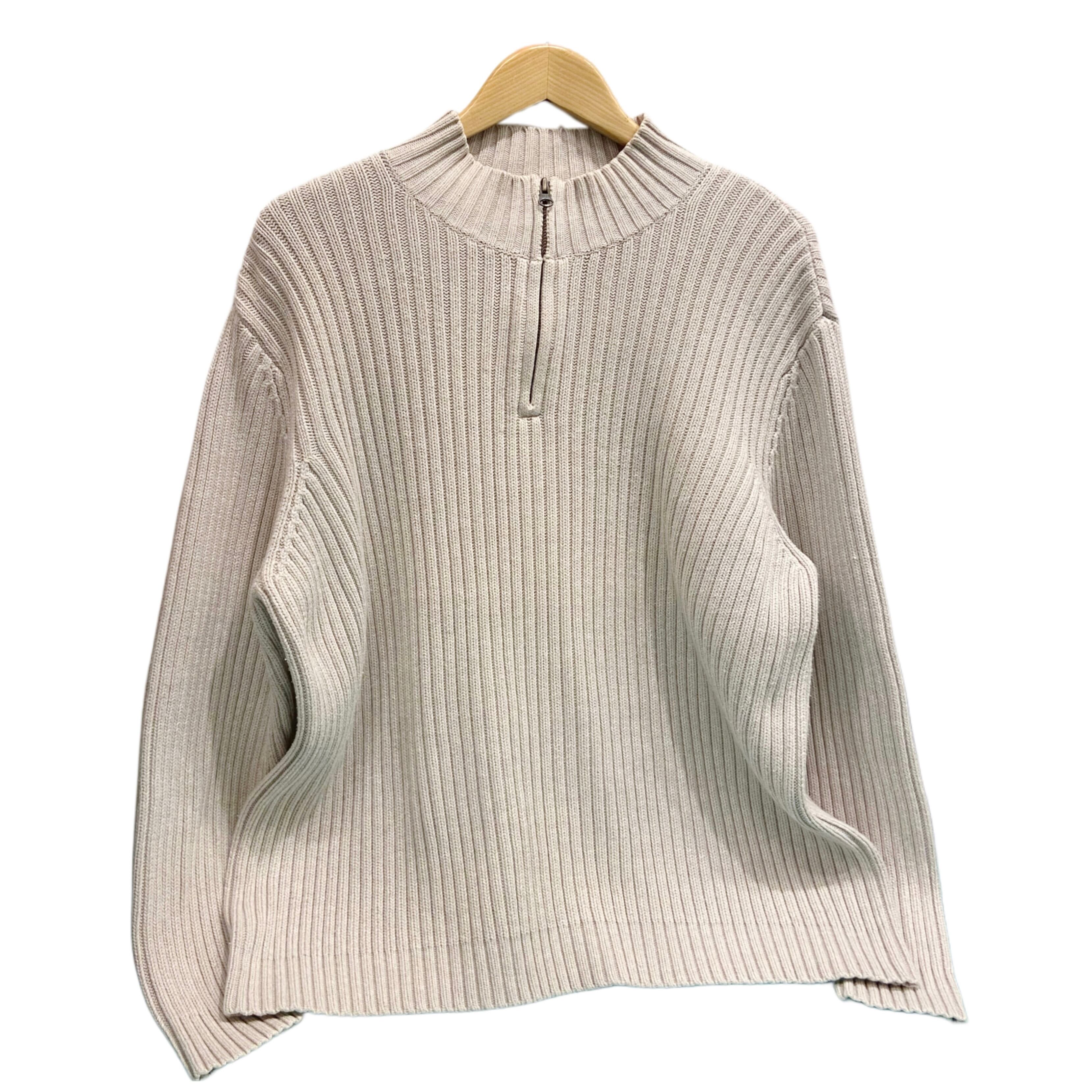 90s LANDS END ランズエンド リブコットン ドライバーズニット【L