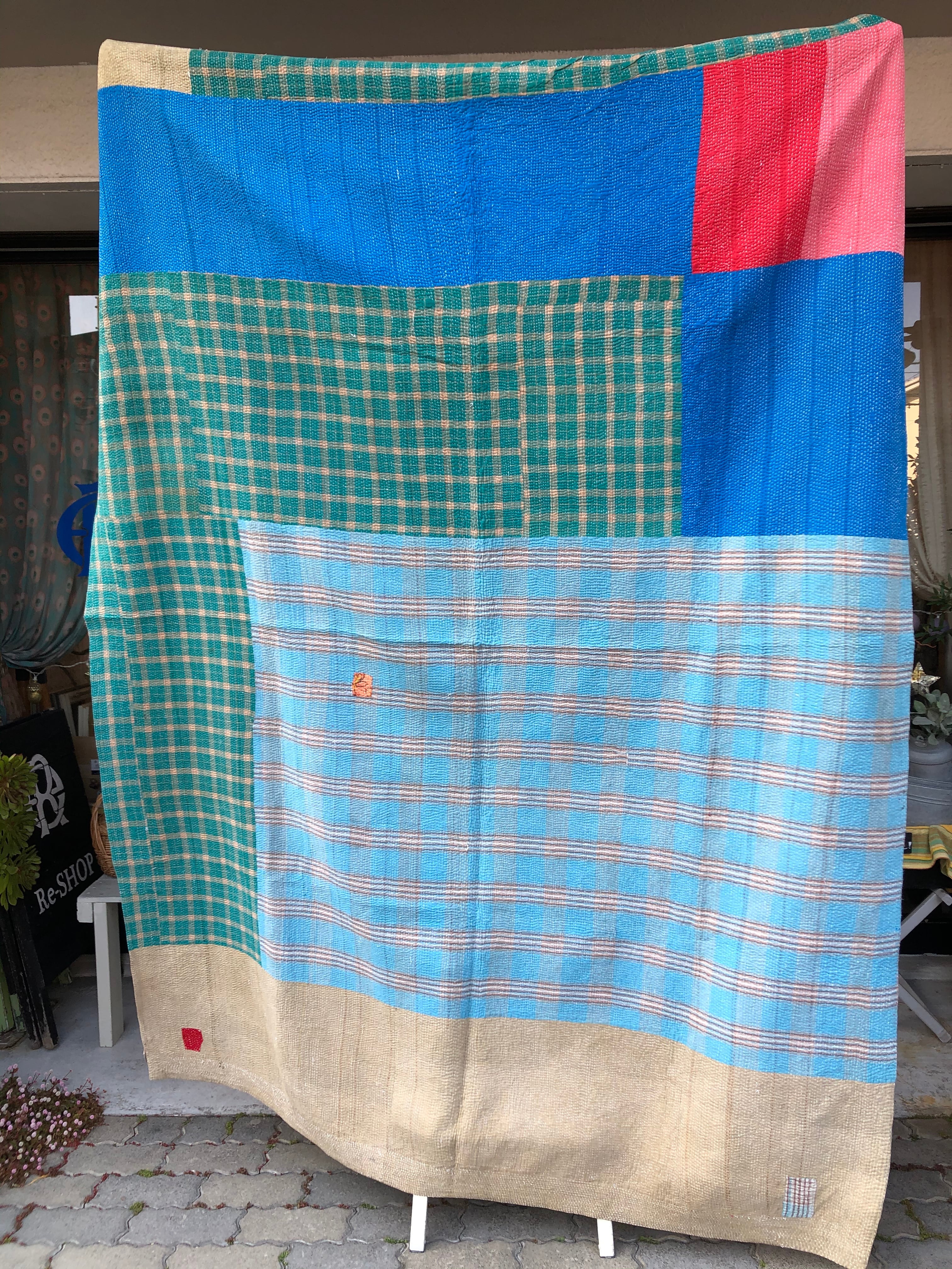 Vintage】カンタ刺繍のラグまる⑩ | Re-SHOP