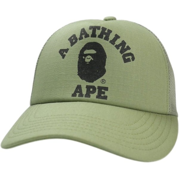 A BATHING APE メッシュキャップ ホワイト/グリーン A BATHING APE ア
