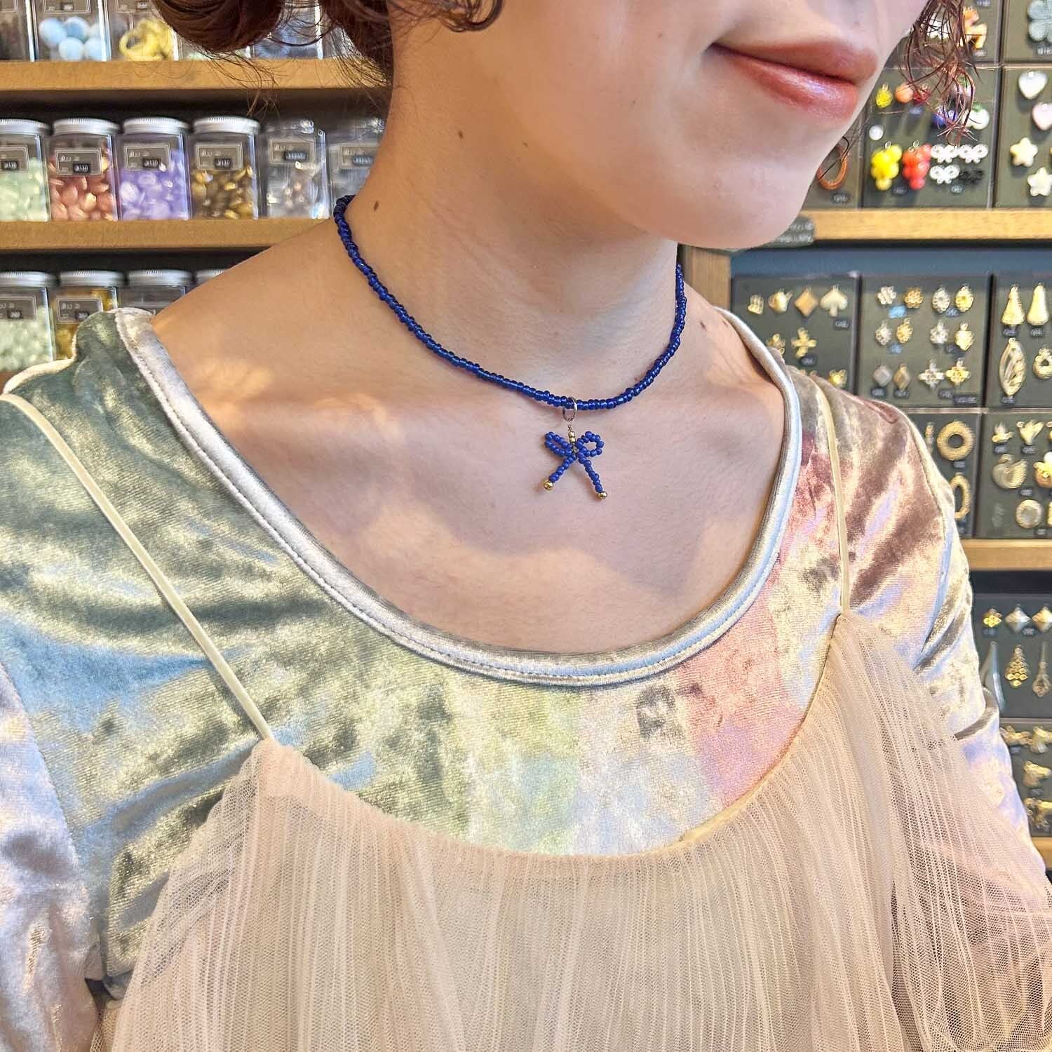 着せ替えチャーム付きビーズネックレス | Dua-アクセサリーパーツショップ