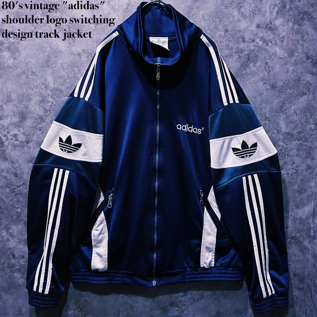 【doppio】80's vintage "adidas" shoulder logo switching design track  jacket