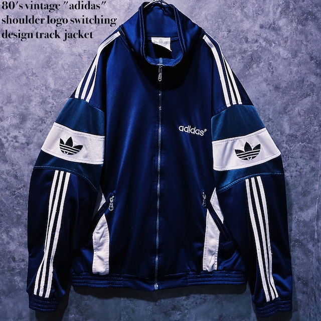 【doppio】80's vintage "adidas" shoulder logo switching design track  jacket