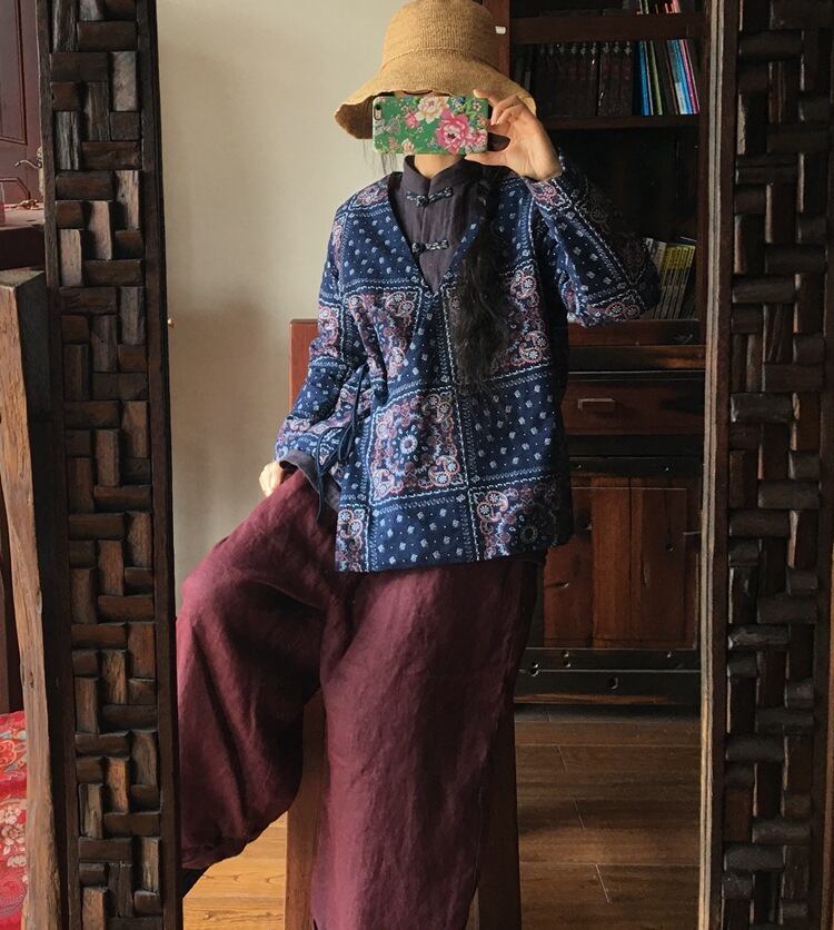 ルーズパンツ コットン ピュア Yiranxuaディースワード55281040008