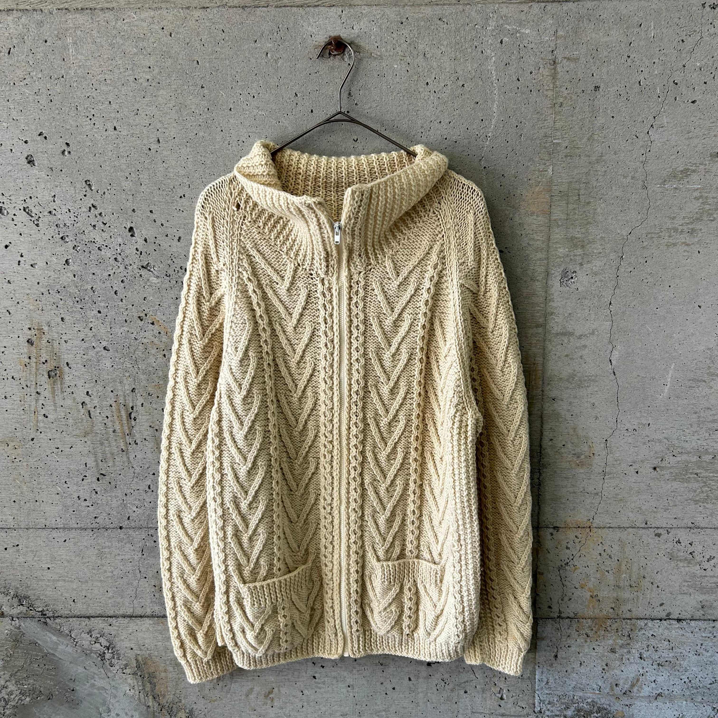 Zip-patterned knit cardigan