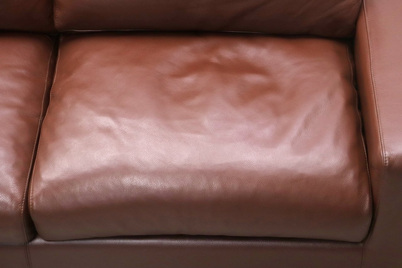 沼津店】MUJI 無印良品 本革 ワイドアーム 2Pソファ ブラウン 茶