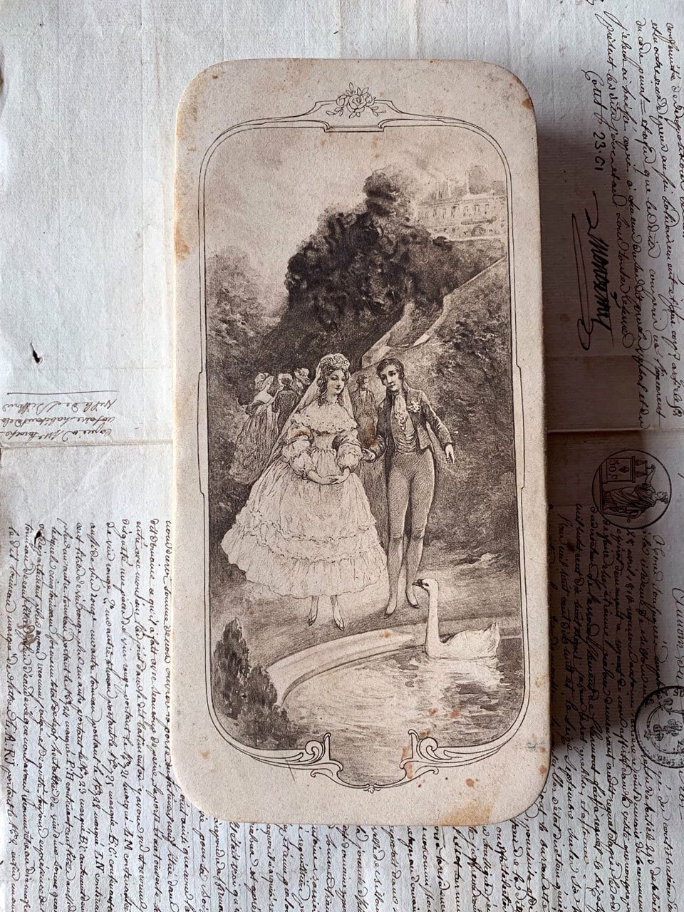 ドラジェボックス 砂糖菓子の紙箱 婚礼 白鳥 wedding | Brocante de La