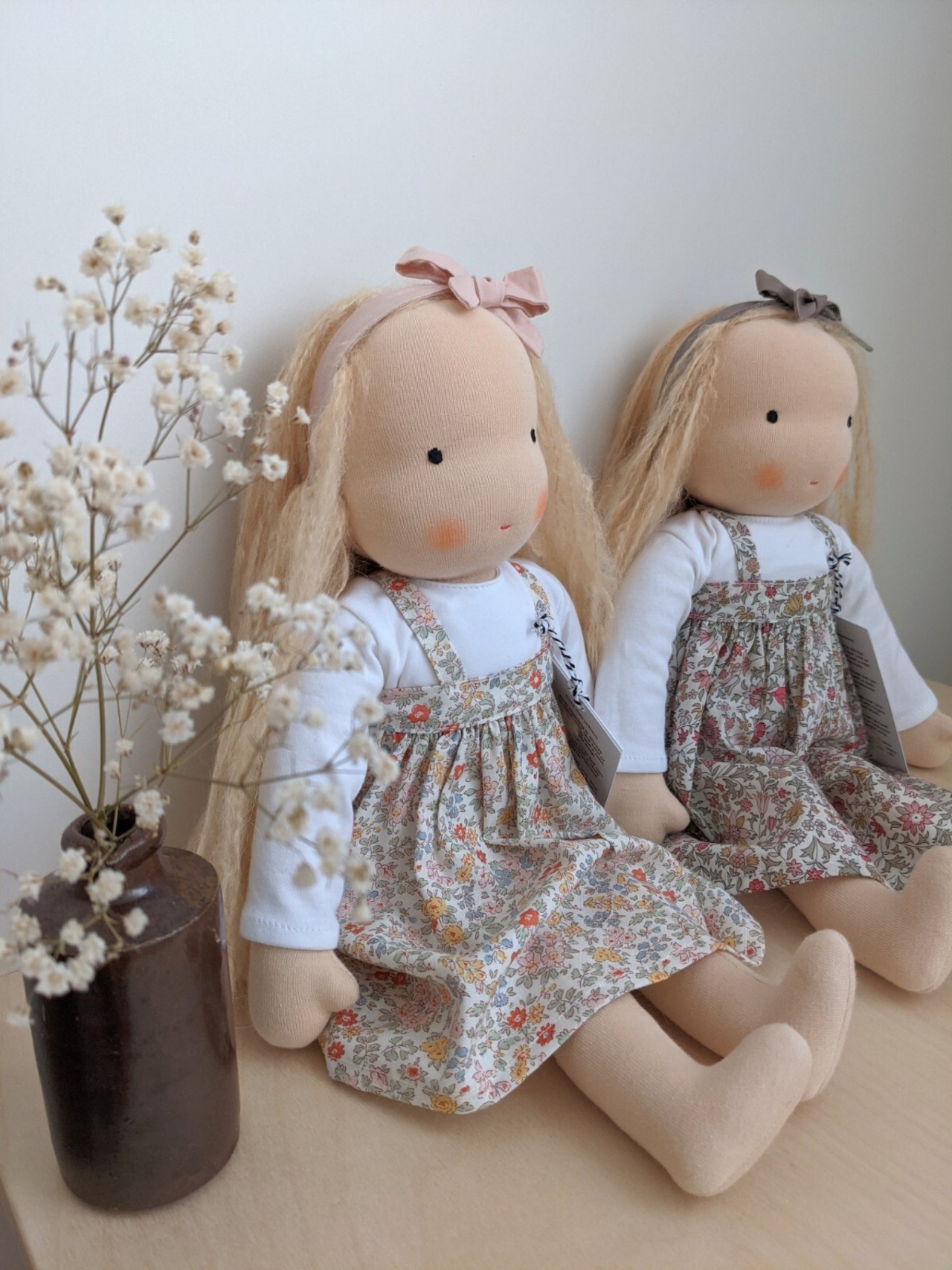 《New》Large Heirloom Courage doll - Orange Flower  / Little Kin Studio