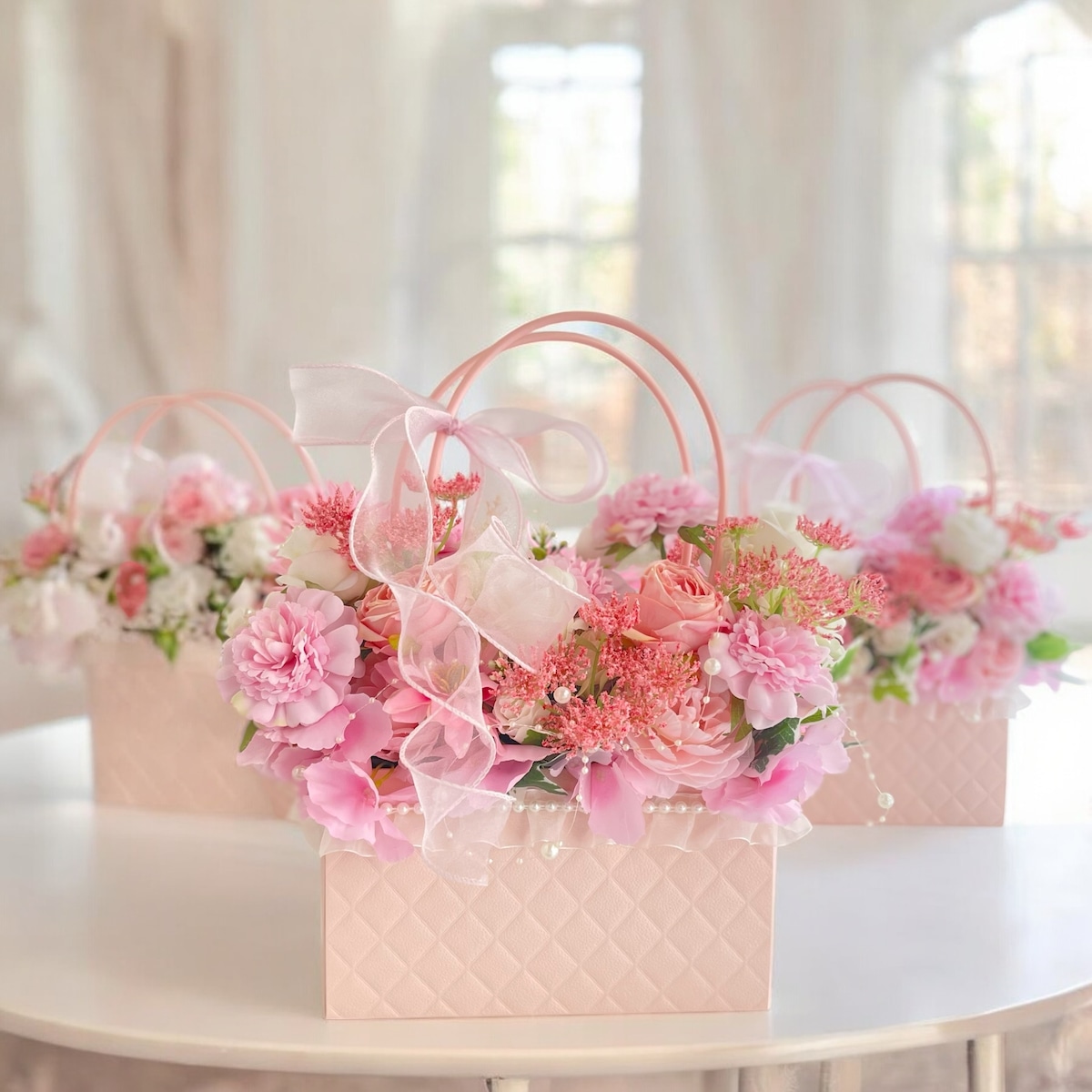 母の日数量限定 カーネーションと薔薇のフラワーアレンジメント 母の日ギフト アーティフィシャルフラワー 造花アレンジ | Mocha ...