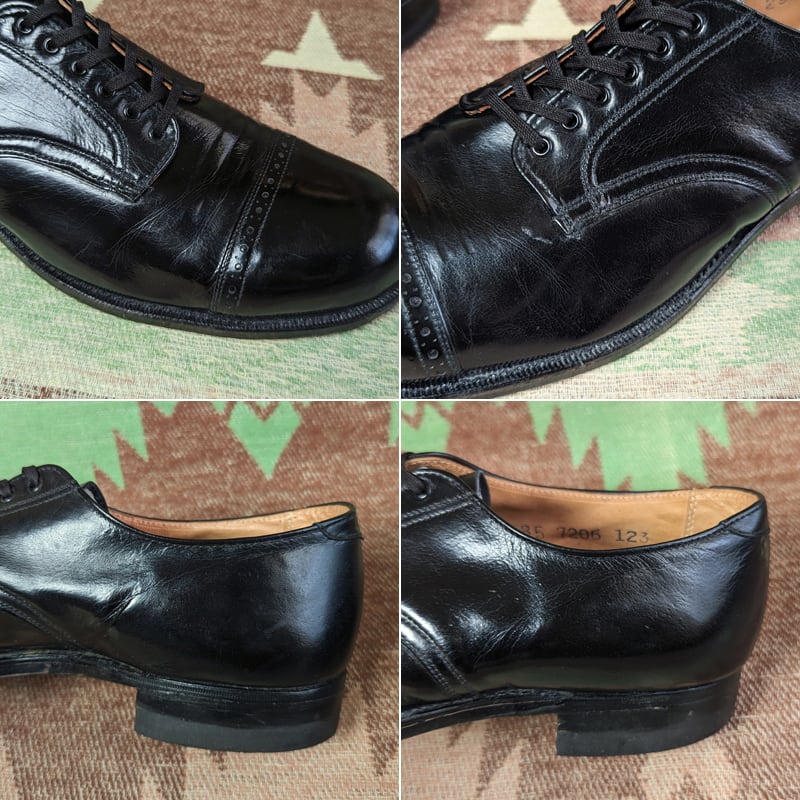 50s J.W.CARTER CO. Cap-Toe Black Kangaroo Leather Shoes (8 1 50s J.W.CARTER CO. Cap-Toe Black Kangaroo Leather Shoes (8 1