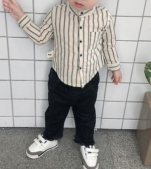 〈80-120size〉ストライプロンTシャツ